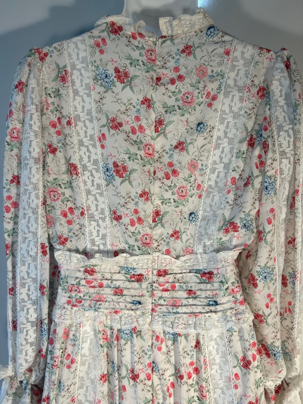Anthropologie Stellah SZ L White Floral Dress Romantic Cottage Boho Coquette - Picture 10 of 16